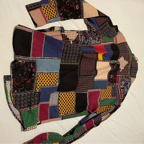 Colorful Patchwork Button-Up Shirt - Picture 4 of 4